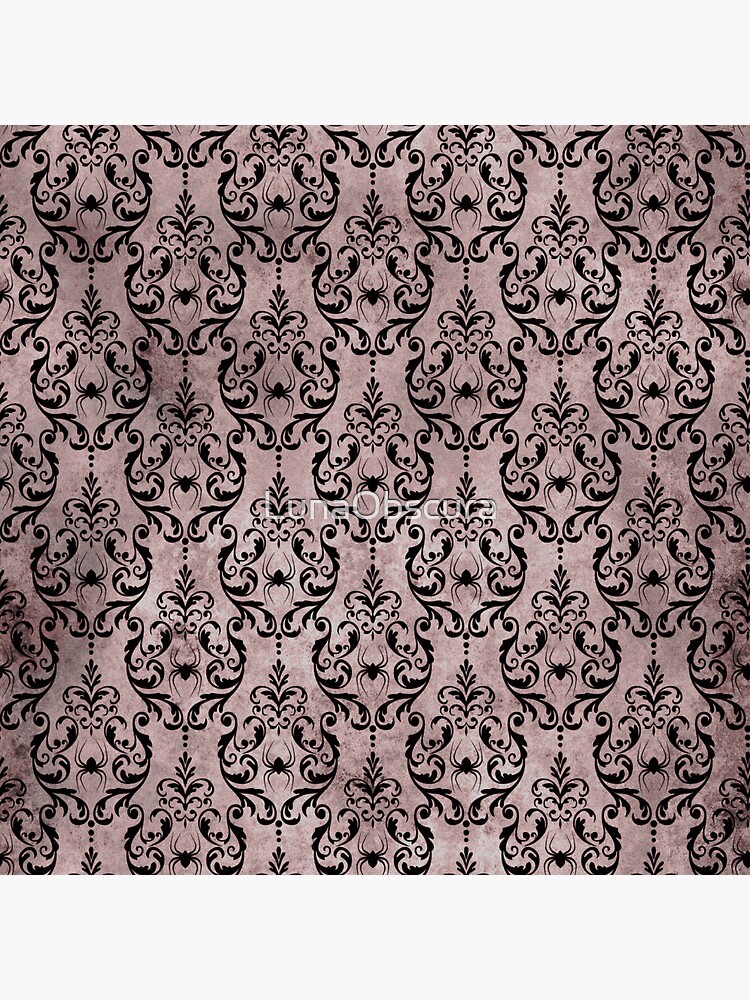 "SPIDER DAMASK SOFT GRUNGE VINTAGE PATTERN PURPLE GOTH WITCHY AESTHETIC