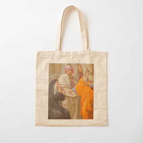 Saint Augustine and Saint Monica Cotton Tote Bag