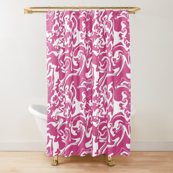 Pink color twirl abstract pattern Shower Curtain