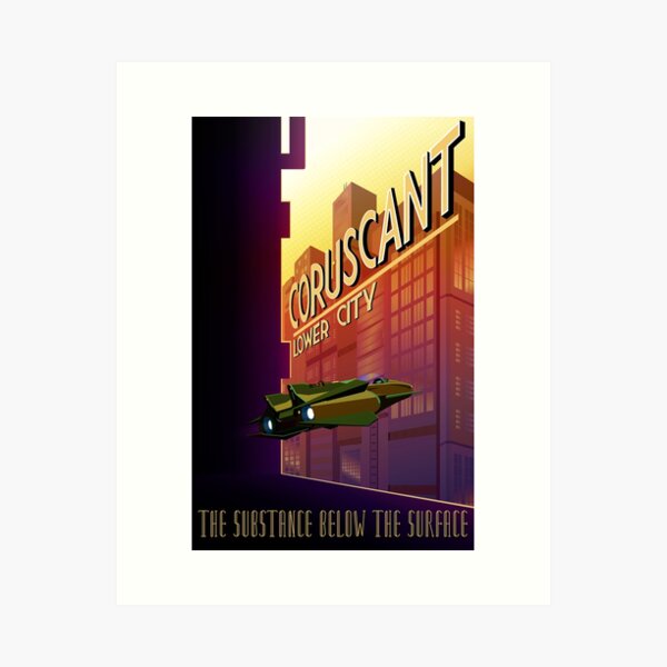 Vista previa del artículo con la obra «Viajes: Ciudad Inferior de Coruscant (inglés)», diseñado y vendido por plumblood.