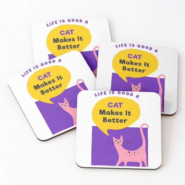 Item preview, Humour - Life is good a cat makes it better designed and sold by Toko-Prints.
