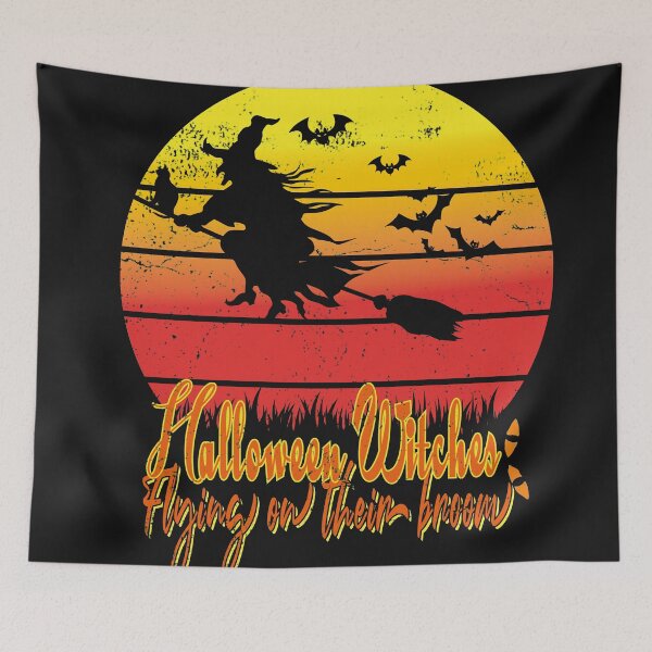 Item preview, halloween witches flying on their broom designed and sold by designer-02.