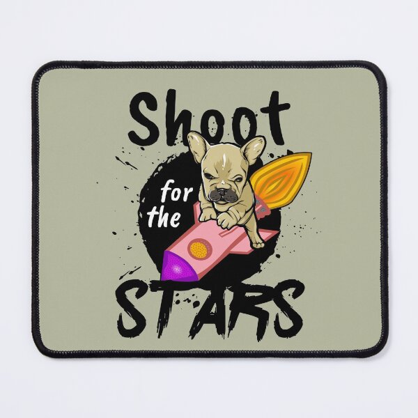 Item preview, SHOOT FOR THE STARS cute puppy dog rocket (dark) designed and sold by SolidEarthArt.