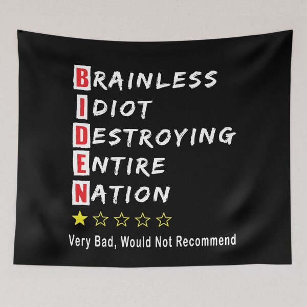 Item preview, Anti BIDEN Brainless Idiot Destroying Entire Nation, One Star Very Bad Would Not Recommend designed and sold by levdone.