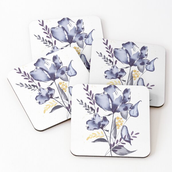 Item preview, Indigo Flowers designed and sold by Alisha Watercolors.