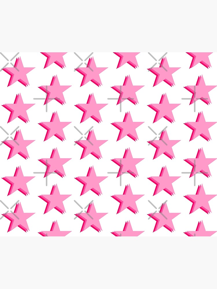 Disover Layered trendy hot pink and light pink star Shower Curtain