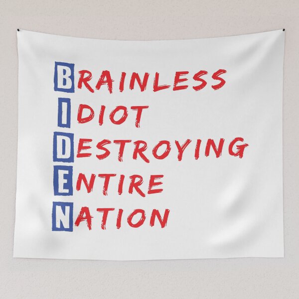 Item preview, Anti President Joe Biden Idiot Funny Democratic-Republican, Brainless Idiot Destroying Entire Nation Funny designed and sold by levdone.