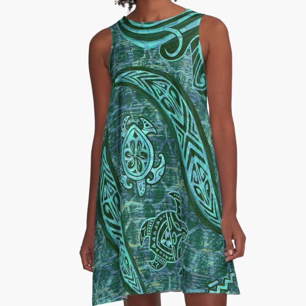 Item preview, Vintage Hawaiian Teal Turtle Shell Abstract designed and sold by sunnthreads.