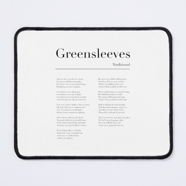 Item preview, Greensleeves Lyrics designed and sold by wisemagpie.