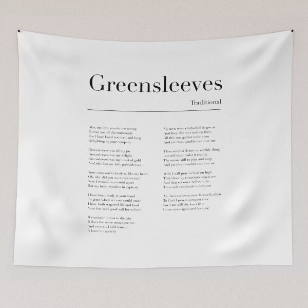 Item preview, Greensleeves Lyrics designed and sold by wisemagpie.