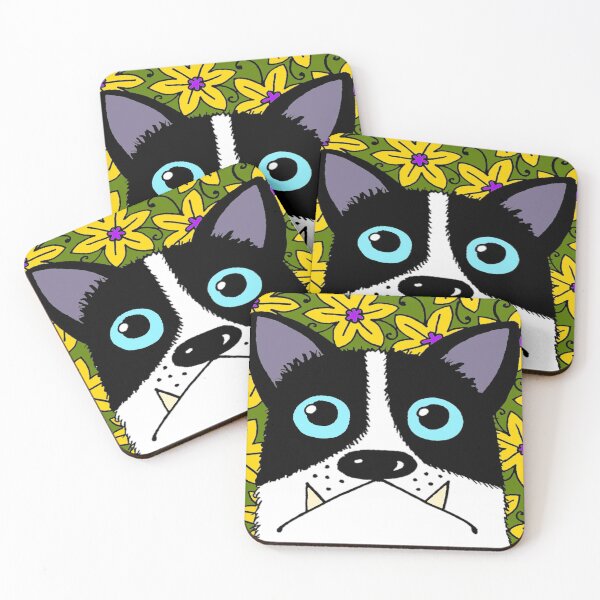 Item preview, Dog Monster with Blue Eyes and Flowers designed and sold by SquashBlossom1.