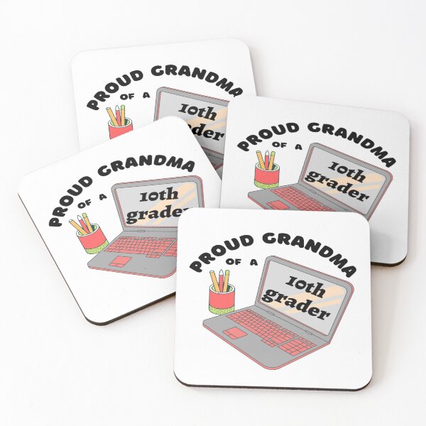Item preview, proud grandma of a tenth grader, laptop graphic designed and sold by Jessi-Sketches.