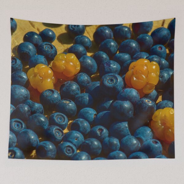 Item preview, Berry background blueberries and cloudberries designed and sold by yarvin13.