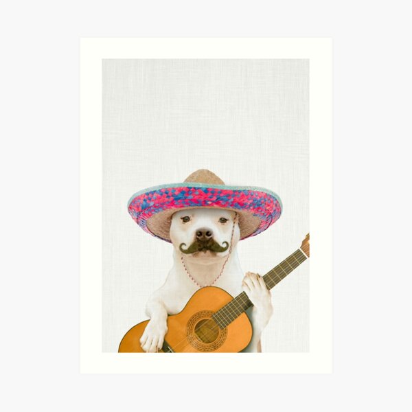 Dog Guitarist Art Print