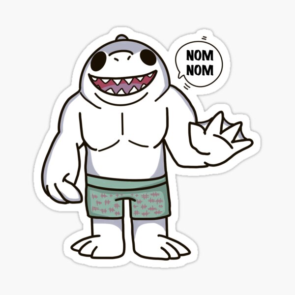 Nom Nom King Shark Sticker
