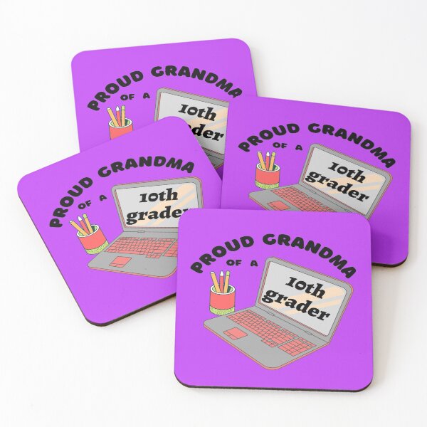Item preview, proud grandma of a tenth grader, laptop graphic designed and sold by Jessi-Sketches.