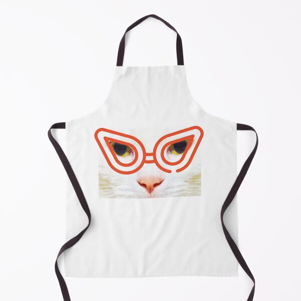 Item preview, White cat with red glasses designed and sold by 3TFashion.
