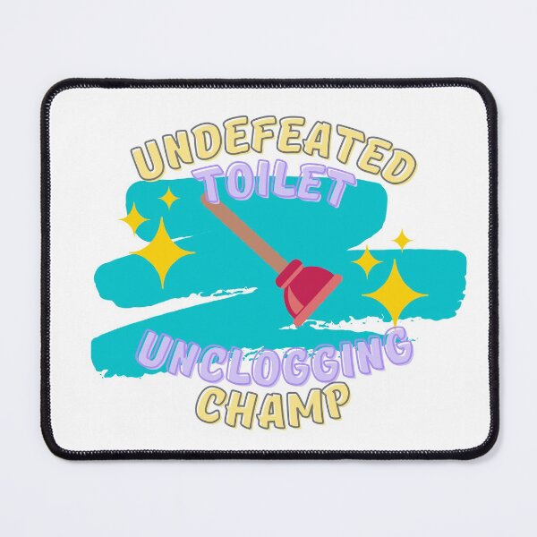 Item preview, Undefeated Toilet Unclogging Champ Teal Black - Dad Gifts, Mom Gifts, Funny bathroom humour designed and sold by Teetee94.