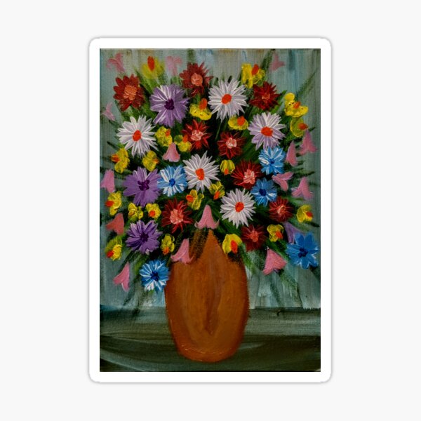  a bouquet of different colorful flowers Sticker