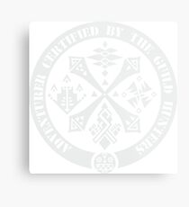 Certified By The Guild of Hunters White Metal Print