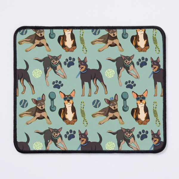 Item preview, Australian Kelpie - Cute Tan and Black Dog Illustration Pattern  designed and sold by TheRainbowRoom.