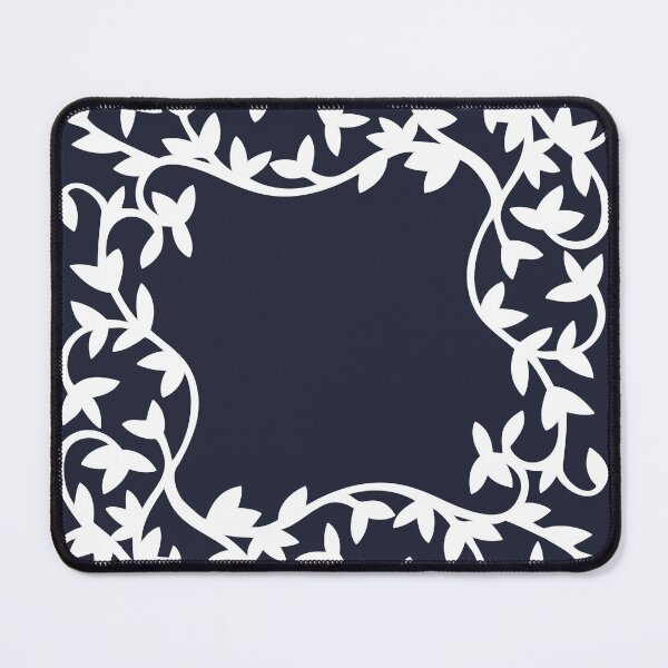 Artikelvorschau, Navy blue, white leaves, elegant, floral pattern entworfen und verkauft von Svitac.