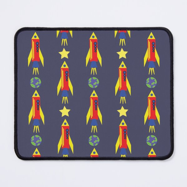 Item preview, rocket, stars and planets seamless print designed and sold by ddesignnstudio.