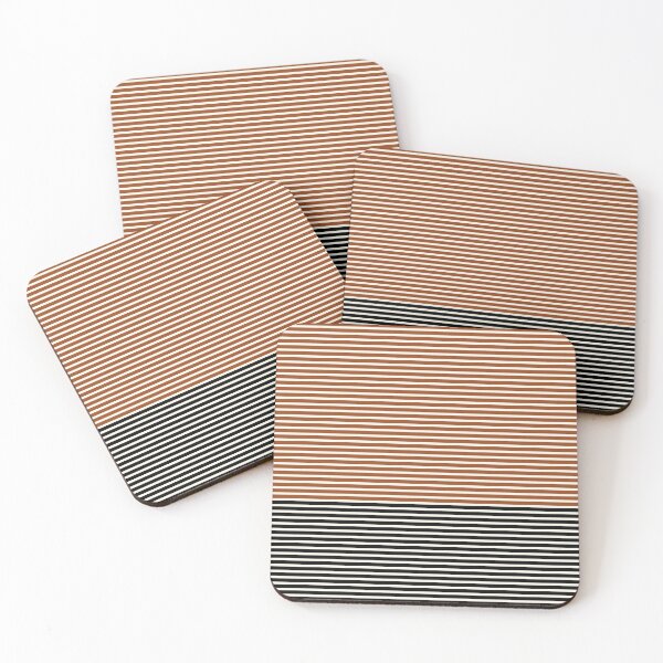 Artikelvorschau, Burnt Orange und Black Colorblock Thin Stripes entworfen und verkauft von Amy Brinkman.