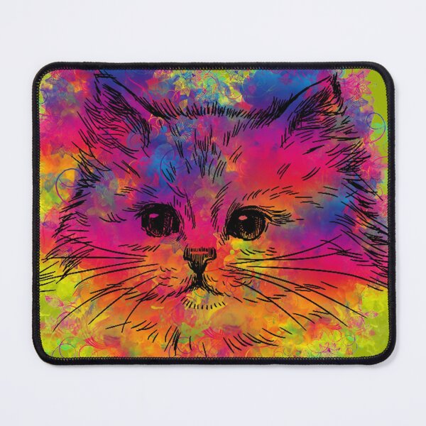 Item preview, colorful painting cat designed and sold by Shaimaa-Rajab.