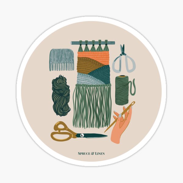 Weaving Flat Lay Sticker