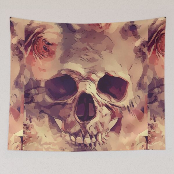 Item preview, skull flowers designed and sold by RAKANSHIRTS.