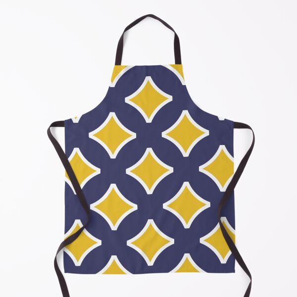 Artikelvorschau, Mustard yellow, white, navy blue, modern, ornamental, pattern entworfen und verkauft von Svitac.