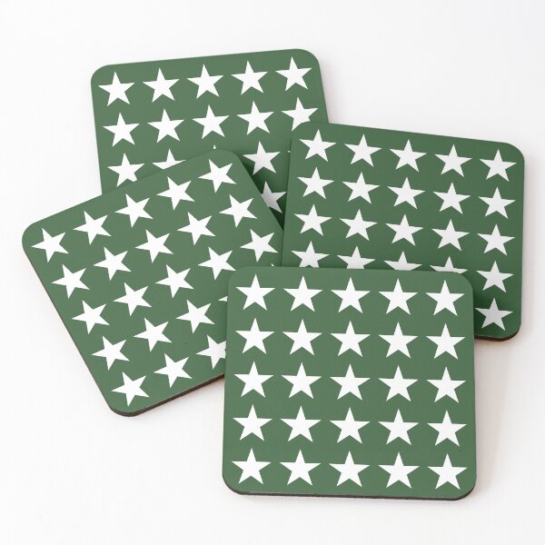 Item preview, Medium WHITE and PINE GREEN STARS  designed and sold by RachelMacht.