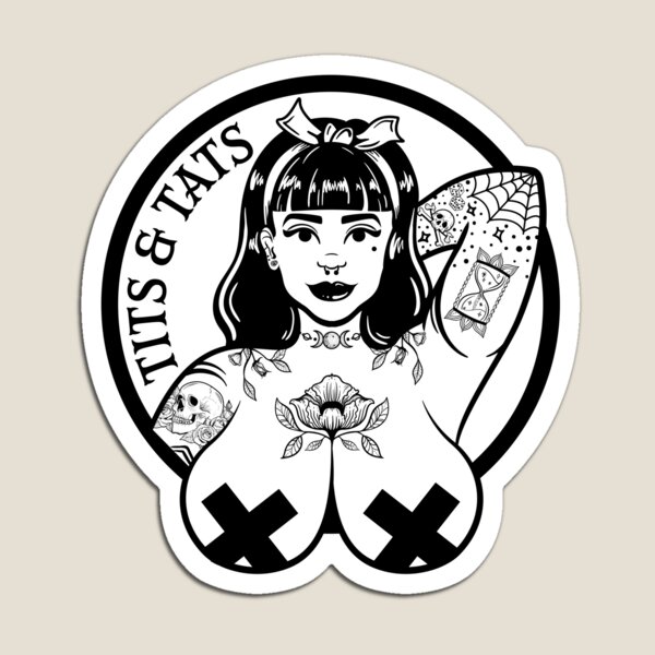 Item preview, Tits and Tats Big Boobs and Tattoos Pinup Girl designed and sold by BETWIXT DESIGNS.