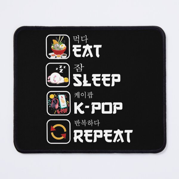 Item preview, eat sleep k-pop repeat Korean music lover Kpop bands fan designed and sold by jojocat90.