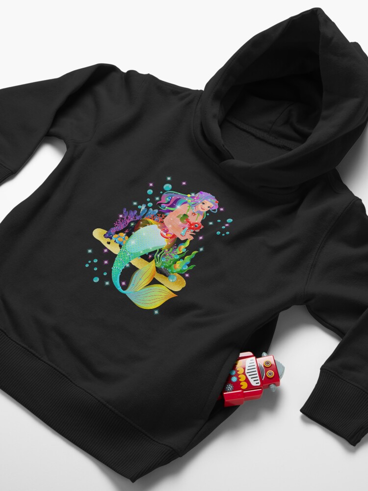 Thumbnail 4 of 5, Toddler Pullover Hoodie, Meredith the Mermaid™ designed and sold by TeelieTurner.