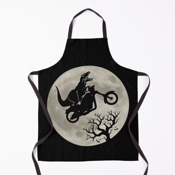Item preview, Cute Halloween Dinosaur T-Rex Riding Motorcycle Full Moon designed and sold by InkItStudio.