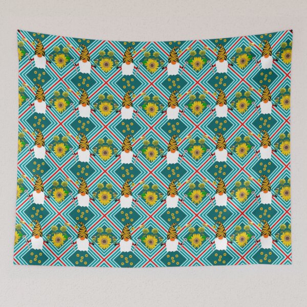 Item preview, Cute Gnome Santa Sunflower seamless pattern designed and sold by AnyMage.