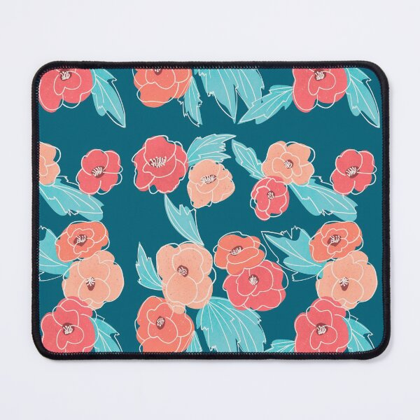 Item preview, Colorful Poppies florals doodle | mint green designed and sold by CarolFreire.