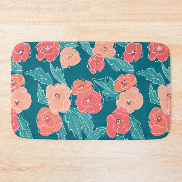 Item preview, Colorful Poppies florals doodle | mint green designed and sold by CarolFreire.