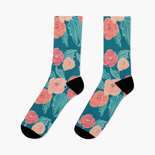 Item preview, Colorful Poppies florals doodle | mint green designed and sold by CarolFreire.