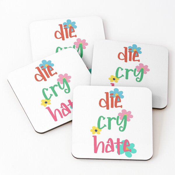 Artikelvorschau, Sterben Schrei Hass (Live Lachen Liebe) Parodie Slogan Blume Hippie Design vertikal entworfen und verkauft von GorillaBark.