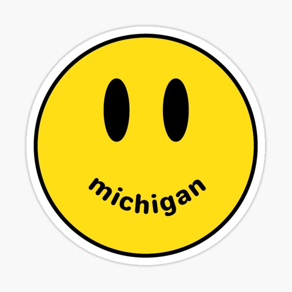 "Michigan Smiley Face" Sticker for Sale by alir09 Redbubble