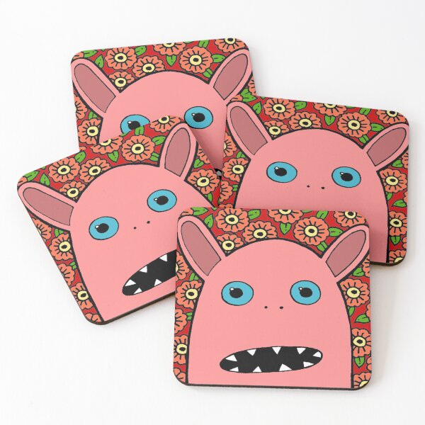 Item preview, Pink Monster with Flowers designed and sold by SquashBlossom1.