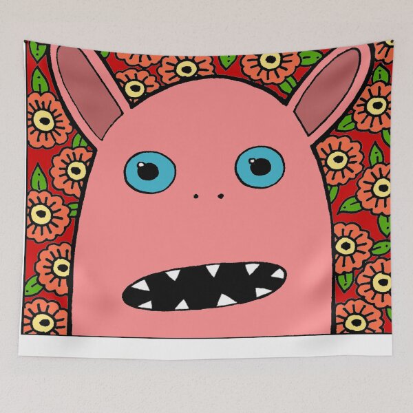 Item preview, Pink Monster with Flowers designed and sold by SquashBlossom1.