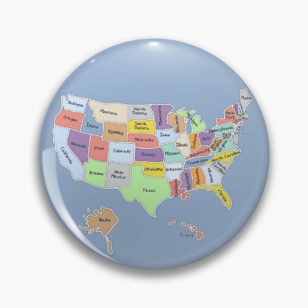 Item preview, United States Map, Hand drawn with state names, US map designed and sold by mashmosh.