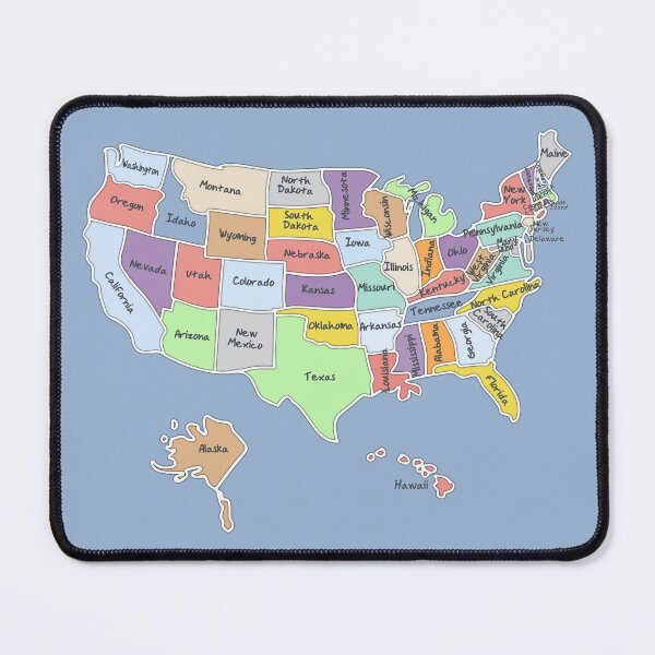 Item preview, United States Map, Hand drawn with state names, US map designed and sold by mashmosh.