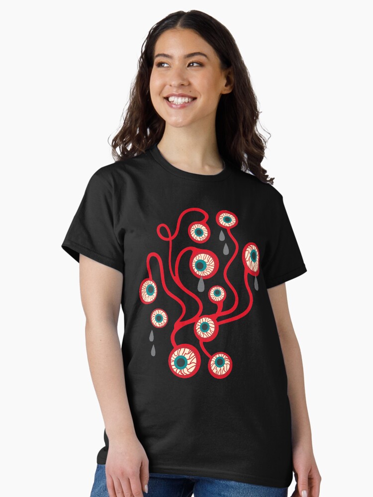 Thumbnail 2 of 7, Classic T-Shirt, CREEPY SPOOKY EYEBALLS for HALLOWEEN - UnBlink Studio by Jackie Tahara designed and sold by unblink.