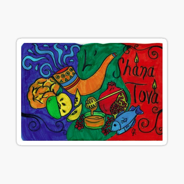 L'Shana Tova Happy Rosh Hashanah Greeting Card Sticker