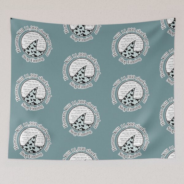 Item preview, Humans Kill 11,000 Sharks Per Hour Stop Finning designed and sold by SmileThreads.
